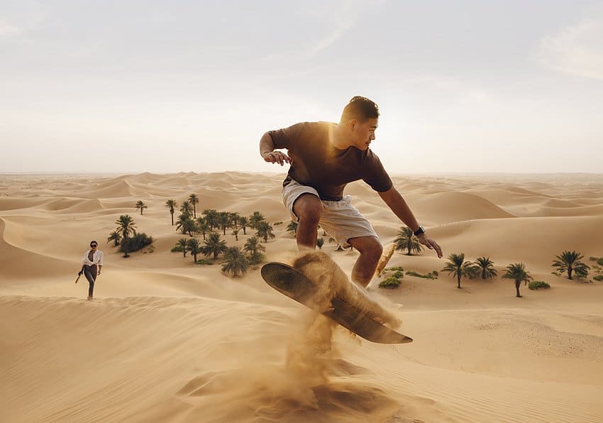 Abu Dhabi Wüste Sandboarding