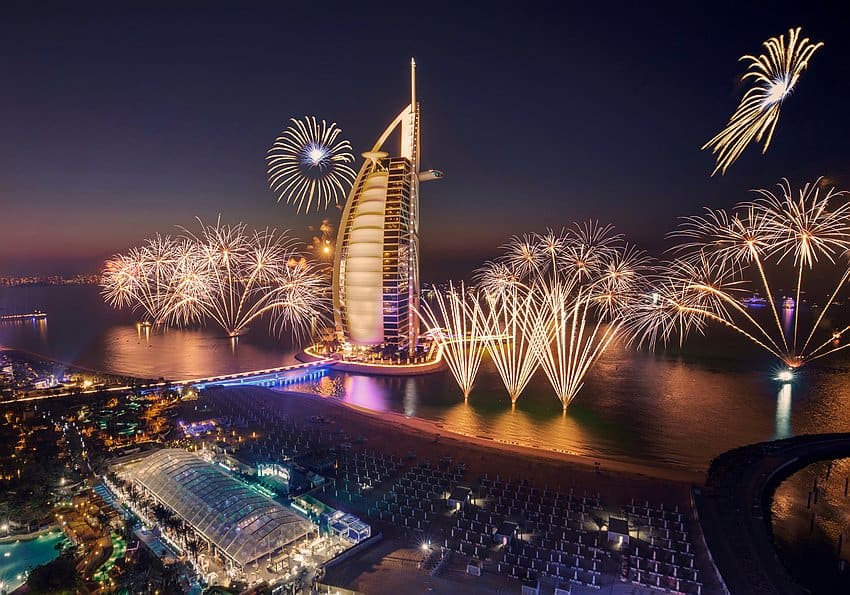 Burj Al Arab Fireworks New Year Eve