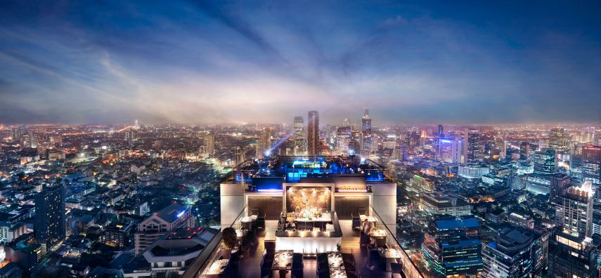 Der einmalige Ausblick von der Moon Bar im Banyan Tree Bangkok