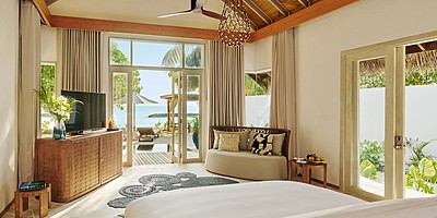 Beach Sunrise / Sunset Villa Schlafzimmer - Fairmont Maldives Sirru Fen Fushi