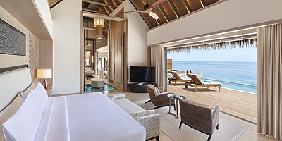 Overwater Villa / Reef Villa mit Pool Schlafzimmer - Waldorf Astoria Maldives Ithaafushi