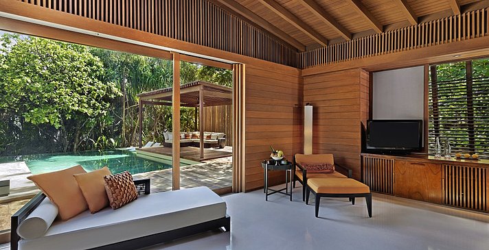 2 Bedroom Park Pool Villa Master Schlafzimmer - Park Hyatt Maldives Hadahaa