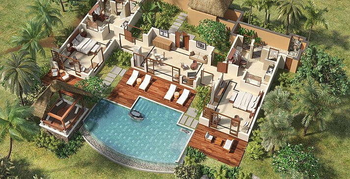 2BR Oceanfront Double Suite Pool Villa - Shanti Maurice Resort & Spa