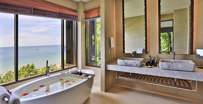 Badezimmer Bayfront Deluxe Room - Pimalai Resort & Spa