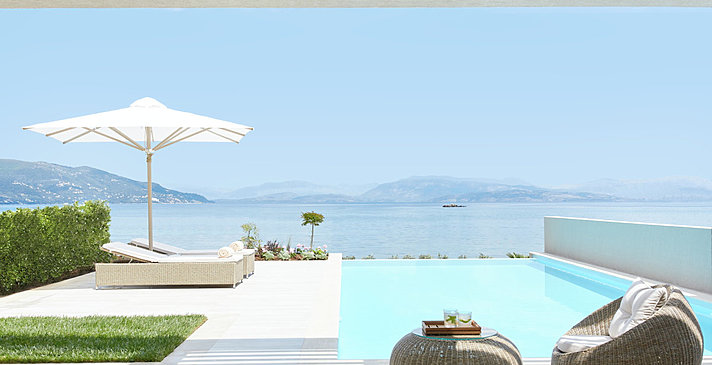 Deluxe 1 BR Suite Private Pool Beachfront - Ikos Dassia