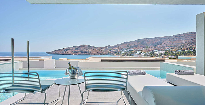 Deluxe Junior Suite Sea View Private Pool - Lindos Grand Resort & Spa