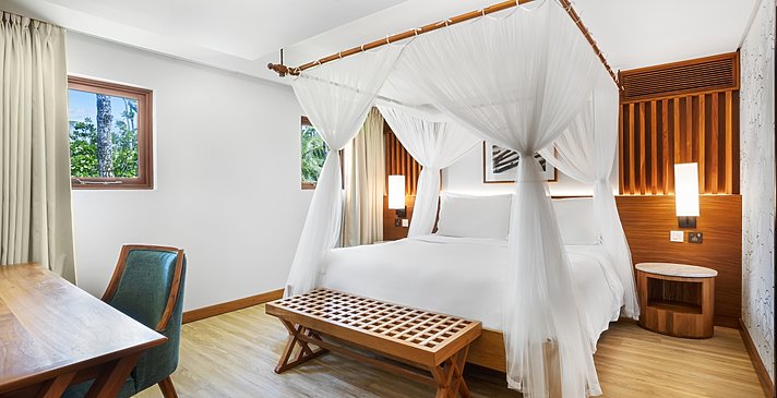 Deluxe Ocean View Suite Schlafzimmer - Kempinski Seychelles Resort Baie Lazare