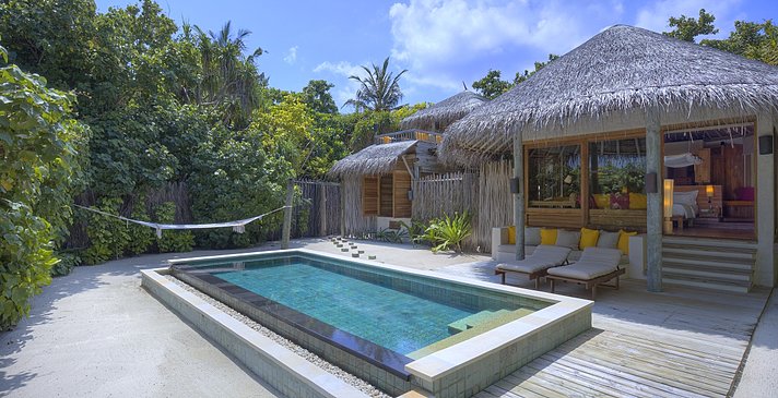 Lagoon Beach Villa mit Pool - Six Senses Laamu