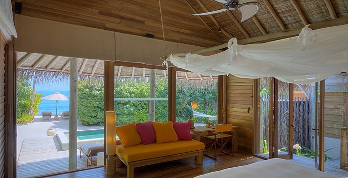 Lagoon Beach Villa mit Pool - Six Senses Laamu