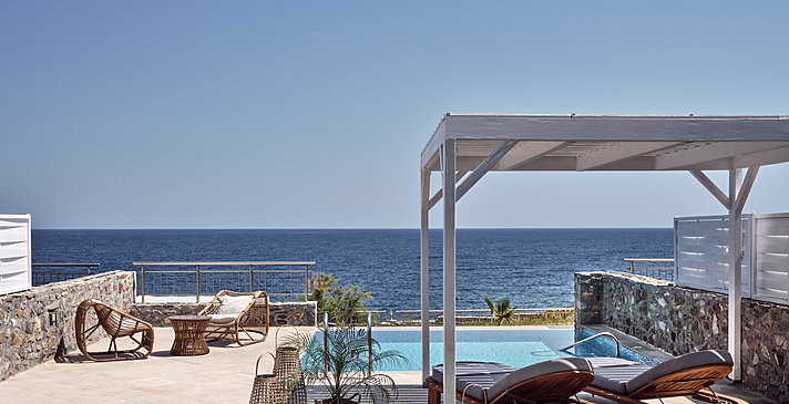 Luxury Villa with Private Pool Sea Front - The Royal Blue Resort & Spa Crete