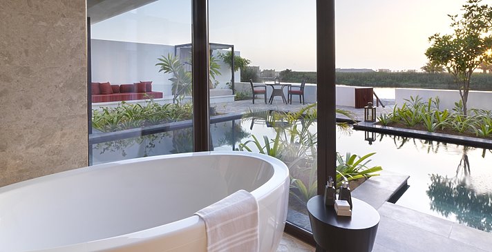 One Bedroom Lagoon View Pool Villa Badezimmer - Al Baleed Resort Salalah by Anantara