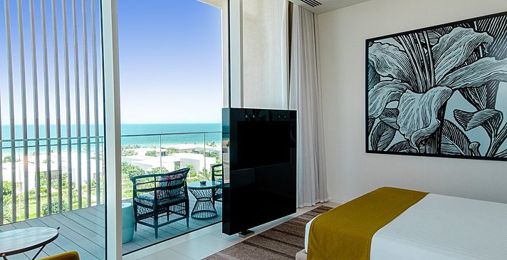 Schlafbereich Deluxe Suite mit Balkon