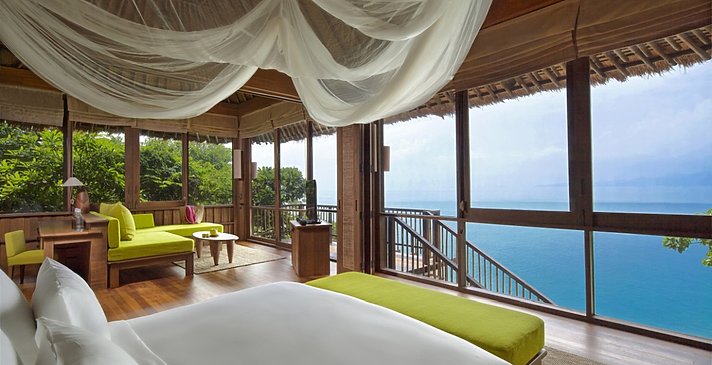 Ocean Front Pool Villa Suite Schlafzimmer - Six Senses Samui