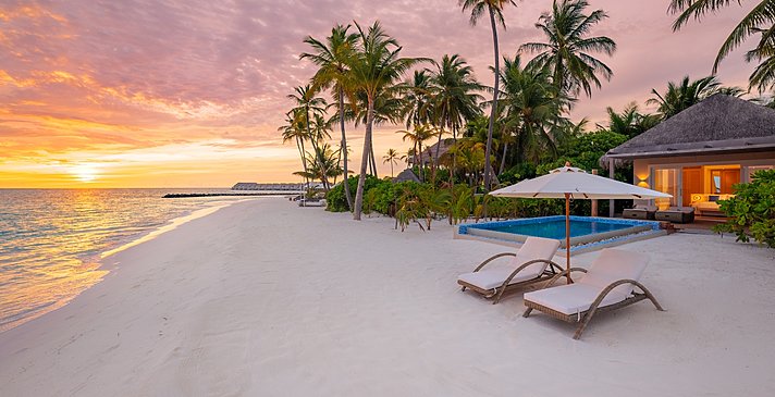Sunset Beach Villa mit Pool - Baglioni Resort Maldives