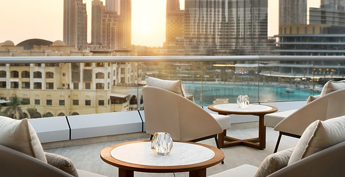 Terrasse der Club Lounge - The Address Downtown Dubai