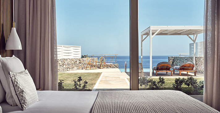 Luxury Suite with Private Pool Sea Front - The Royal Blue Resort & Spa Crete