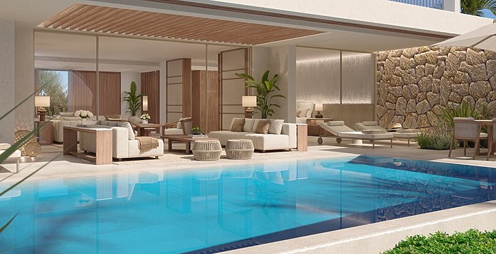 Three Bedroom Grand Residence Private Pool Garden View - Sani Asterias