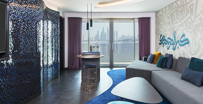 W Suite Wohnzimmer - W Dubai The Palm