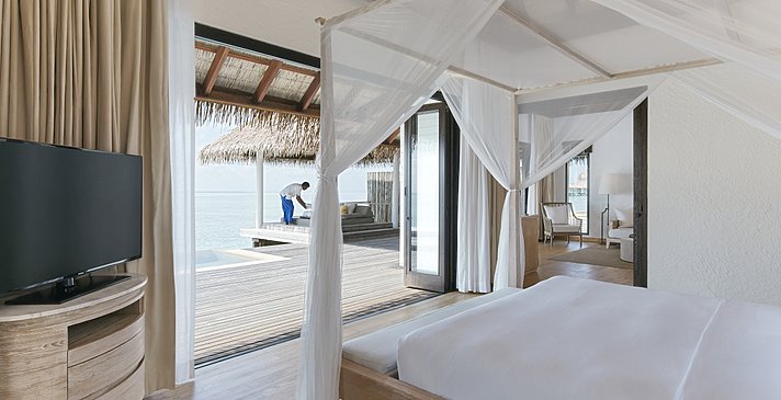 Water Villa Schlafzimmer - COMO Maalifushi